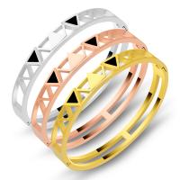 Stainless Steel Bangle, Triangle, plated, fashion jewelry & hollow, more colors for choice, Sold By PC