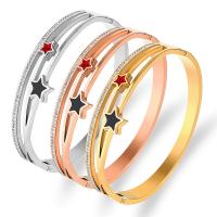 Stainless Steel Bangle Star plated fashion jewelry & with rhinestone Sold By PC