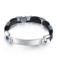alliage de zinc bracelet, avec Cuir, pour homme, couleurs mélangées, Longueur:22 cm, Vendu par PC