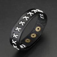 PU Leather Cord Bracelets, Tibetan Style, with PU Leather, plated, Unisex, more colors for choice, Length:23.5 cm, Sold By PC