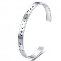 316 Stainless Steel Cuff Bangle, polished, Unisex, mixed colors, 0.75mm, Length:18 Inch, Sold By PC