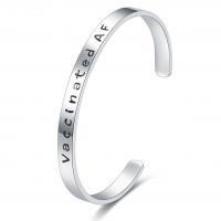 Titanium Steel Cuff Bangle, anoint, polished & Unisex, mixed colors, 0.75mm, Length:18 Inch, Sold By PC