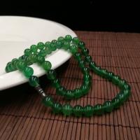 Green Calcedony Sweater Necklace, Round, Carved, polished & Unisex, more colors for choice, 8mm, Sold Per 52 cm Strand