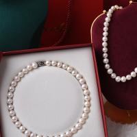 Collane a perle naturali d'acquadolce , perla d'acquadolce coltivata naturalmente, Cerchio, per la donna, bianco, 11mm, Venduto per 45 cm filo