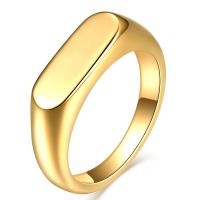 Titanium Steel Finger Ring, 18K gold plated, different size for choice & for woman, 6mm, US Ring Size:8-12, Sold By PC