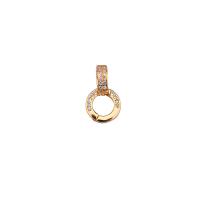 Argent sterling 925 Pendentifs perles, beignet, Placage, DIY & pavé de micro zircon & creux, plus de couleurs à choisir, 8.40x14mm, Trou:Environ 4.3x3.7mm, Vendu par PC