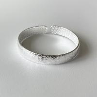 Brass Cuff Bangle silver color plated Adjustable & for woman Sold By PC