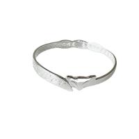 Brass Cuff Bangle Fox silver color plated Adjustable & for woman Sold By PC