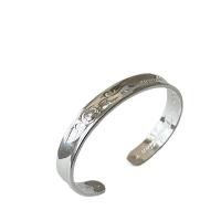 Brass Cuff Bangle, silver color plated, Adjustable & for woman, Sold By PC