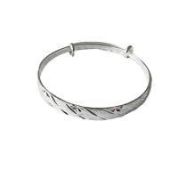 Brass Cuff Bangle silver color plated Adjustable & for woman Sold By PC