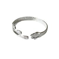 laiton bracelet manchette, Rose, Placage de couleur argentée, pour femme, Vendu par PC