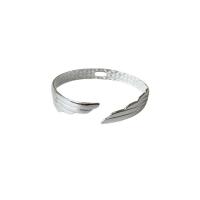 Brass Cuff Bangle Wing Shape silver color plated Adjustable & for woman Sold By PC
