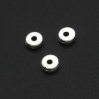 Perles intercalaires en alliage de zinc, Rond, DIY, couleur originale, 5mm, Environ 1000PC/sac, Vendu par sac
