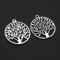 Tibetan Style Pendants, Round, tree of life design, original color, 35mm, Approx 200PCs/Bag, Sold By Bag