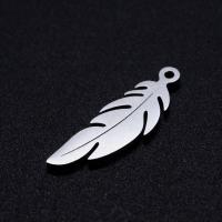 Stainless Steel Pendants, Feather, plated, DIY, more colors for choice, 5PCs/Bag, Sold By Bag