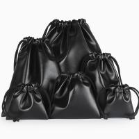 Schmuckbeutel Taschen, PU Leder, mit Polypropylen-Faser, verschiedene Größen vorhanden, schwarz, verkauft von PC