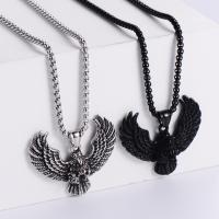 Stainless Steel Jewelry Necklace, 304 Stainless Steel, Eagle, fashion jewelry & for man, more colors for choice, 48x41mm, Length:23.62 Inch, Sold By PC