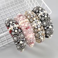 Hair Bands, Cloth, with ABS Plastic Pearl, fashion jewelry & for woman & with glass rhinestone & with rhinestone, more colors for choice, Sold By PC