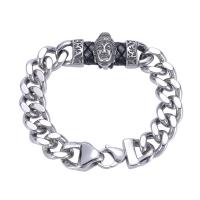 Stainless Steel Jewelry Bracelet with PU Leather fashion jewelry & curb chain & for man original color Sold By PC