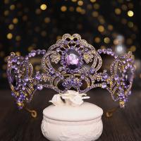 Bridal Tiaras Zinc Alloy with Crystal Crown plated for woman & with rhinestone silver color Sold By PC