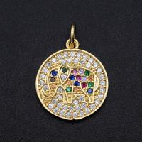 Cubic Zirconia Micro Pave Brass Pendant, plated, DIY & micro pave cubic zirconia, mixed colors, 20.70x15mm, Sold By PC