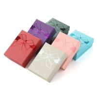 Κοσμήματα Gift Box, Δερματίνη Χαρτί, με Φέλπα, θερμή σφράγιση, διαφορετικό μέγεθος για την επιλογή, περισσότερα χρώματα για την επιλογή, 10PCs/Παρτίδα, Sold Με Παρτίδα
