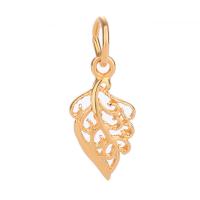 925 Sterling Silver Pendant Leaf plated DIY & hollow Sold By PC