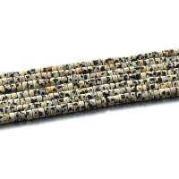 Dalmatische Beads, Dalmatiër, Muntstuk, gepolijst, wit en zwart, 2x4mm, Lengte Ca 15 inch, 5strengen/Lot, Verkocht door Lot