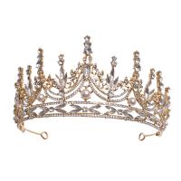 Bridal Tiaras, Tibetan Style, Crown, plated, for woman & with rhinestone, more colors for choice, 150x85mm, Sold By PC