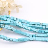 Turquoise Beads, Cube, polished, turquoise blue, 6x6mm, Approx 60PCs/Strand, Sold Per Approx 14 Inch Strand