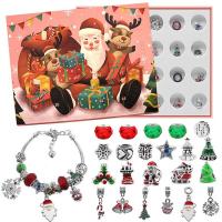 Tibetan Style DIY Bracelet Set, Christmas Design & European style & enamel & with rhinestone, multi-colored, 170x250x15mm, Sold By Set