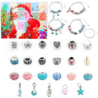 Zinc Alloy DIY Bracelet Set with Crystal Christmas Design & European style & enamel & with rhinestone multi-colored Length Approx 9.84 Inch Sold By Set