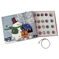 lega in zinco Set braccialetto fai-da--, Design natalizio & smalto & con strass, multi-colore, 170x250x15mm, Venduto da set