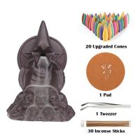 Backflow Incense Burner, Purple Clay, plated, for home and office & durable, 101x150x104mm, Sold By PC
