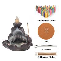 Backflow Incense Burner, Porcelain, plated, for home and office & durable, 102x82x97mm, Sold By PC