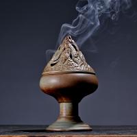 Traditional Ceramic Inserted Burner Incense Seat, Porcelain, plated, for home and office & durable, 115x140mm, Sold By PC