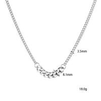 Titanium Steel Necklace plated Unisex silver color Sold By PC
