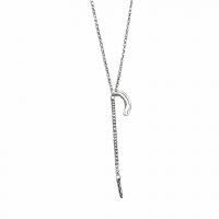 Серебряное ожерелье, 925 пробы, с 1.97inch наполнитель цепи, перекрестная цепь & Женский, не содержит никель, свинец, длина:15.75 дюймовый, продается PC