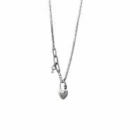 925 Sterling Silver Necklaces, with 1.97inch extender chain, sideways chain & for woman, nickel, lead & cadmium free, Length:15.75 Inch, Sold By PC