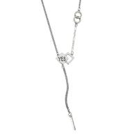 Sterling Silber Halsketten, 925er Sterling Silber, mit Verlängerungskettchen von 1.97inch, seitliche Kette & für Frau, frei von Nickel, Blei & Kadmium, Länge:15.75 ZollInch, verkauft von PC