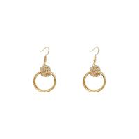 Zinklegierung Ohrringe, Hohe Qualität Gold Farbe Überzeug, für Frau & mit Strass, frei von Nickel, Blei & Kadmium, 58x27mm, verkauft von Paar