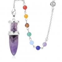 Zinc Alloy Pendulum with Gemstone Conical platinum color plated & Unisex nickel lead & cadmium free Sold By PC