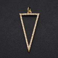 Cubic Zirconia Micro Pave 925 Sterling Silver Pendant Brass Triangle plated DIY & micro pave cubic zirconia mixed colors Sold By PC