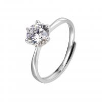 Solidny srebrny pierścień, 925 Srebro, Wzór geometryczny, Platerowane platyną, dla kobiety & z kamieniem, 7.7mm, 19.2mm, rozmiar:6-9, sprzedane przez PC