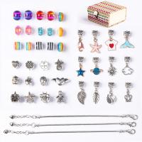 Children DIY String Beads Set, Tibetan Style, with Lampwork, plated, Girl, 70x70x37mm, Length:Approx 7 Inch, Sold By Set