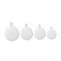 925 Sterling Silver Pendant Flat Round DIY silver color Sold By PC