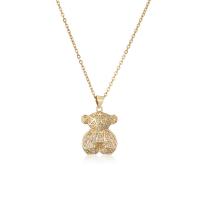 Cubic Zircon Micro Pave Brass Necklace with 1.96 inch extender chain 18K gold plated micro pave cubic zirconia & for woman Length Approx 15.74 Inch Sold By PC