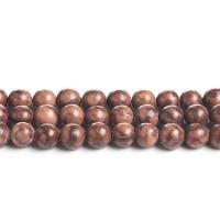Natural Grain Stone Beads Round polished brown Sold Per Approx 14.6 Inch Strand