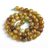 Gemstone Jewelry Beads, Natural Stone, Round, polished, for woman, yellow, Sold Per Approx 14.6 Inch Strand