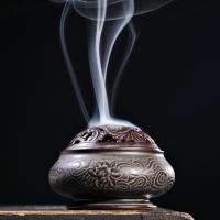 Traditional Ceramic Inserted Burner Incense Seat, Porcelain, plated, for home and office & durable, 80x105x75mm, Sold By PC